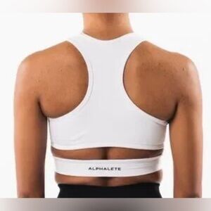 Alphalete White Racerback Bra